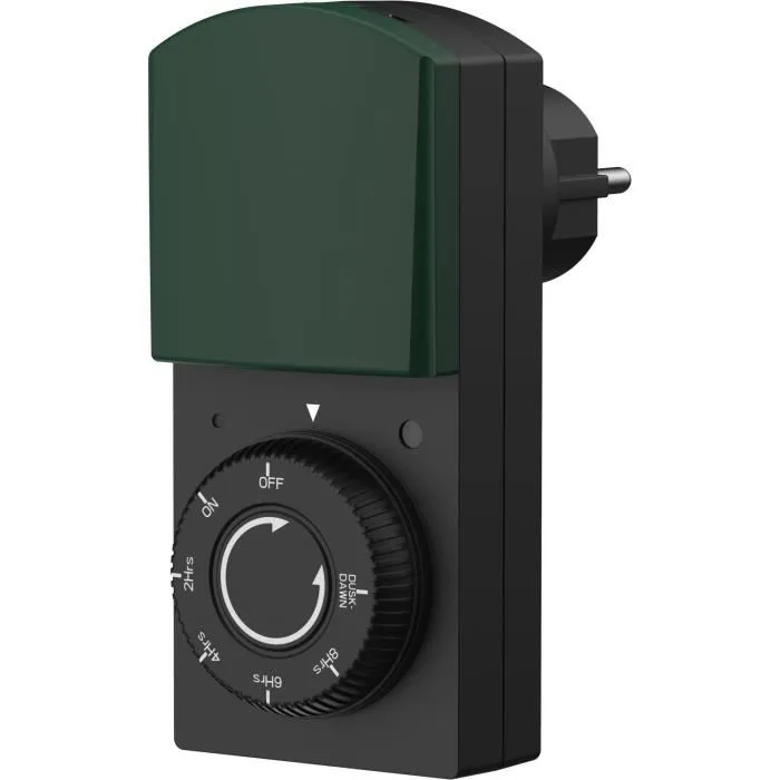 GAO Programmateur extérieur avec détecteur crépusculaire IP44 - 1000 W - Blanc - Allumage automatique de l'éclairage