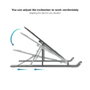 Tooq Support Pliable pour Ordinateur Portable et Tablette, Gris, 7 Niveaux de Réglage, 5 kg, 11-15 pouces