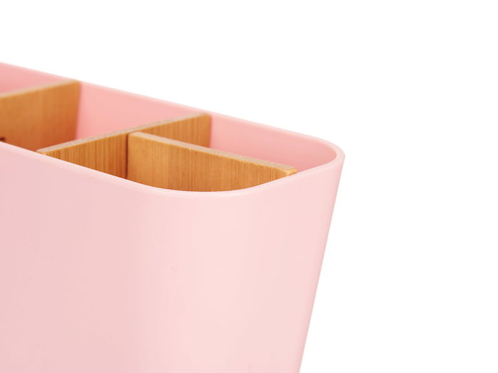 Berilo Organisateur ovale 5 compartiments bambou rose 21x10x9 cm (Set de 6)