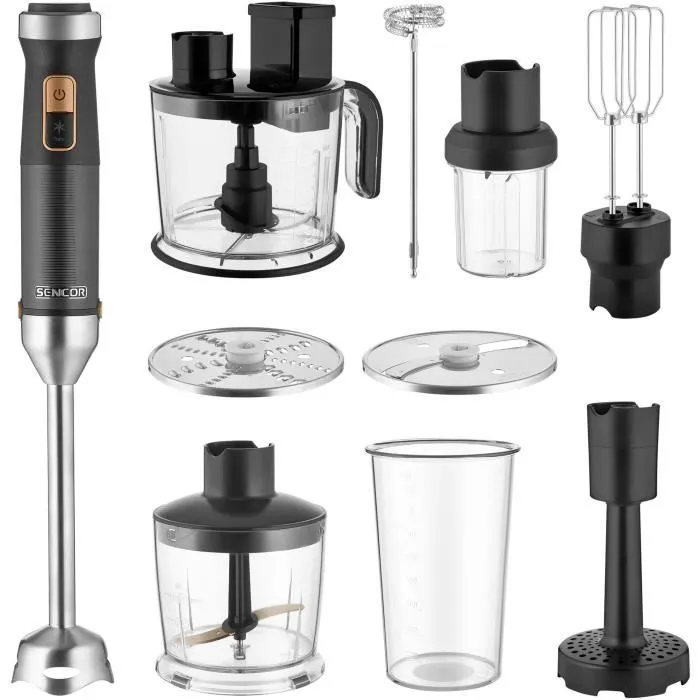 Sencor Mixeur plongeant 7 en 1 SHB6552BK - 1500 W - Noir Sencor Mixeur plongeant 7 en 1 SHB6552BK - 1500 W - Noir