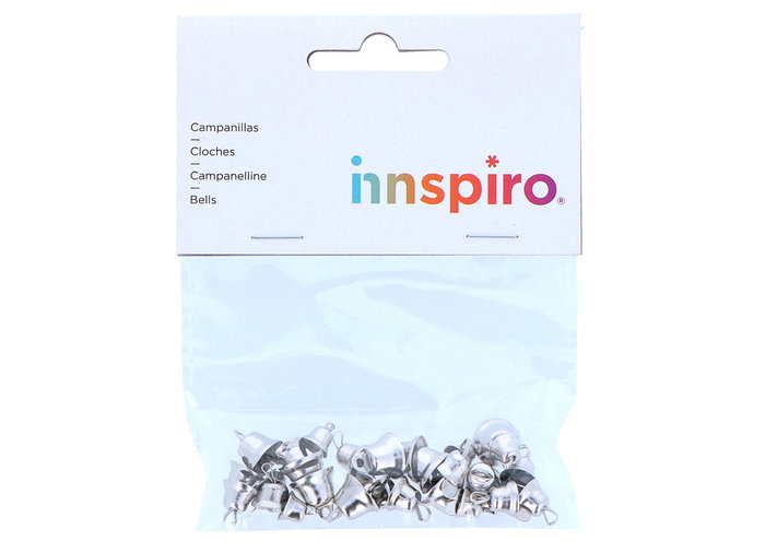 Innspiro Lot de 30 clochettes métalliques couleur argent (8mm, 10mm, 12mm)