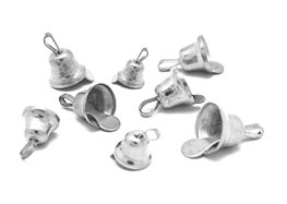 Innspiro Lot de 30 clochettes métalliques couleur argent (8mm, 10mm, 12mm)