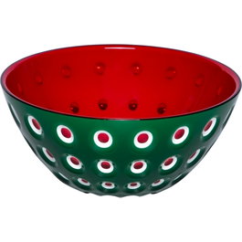 Guzzini Bol Le Murrine 25cm Vert émeraude/Blanc/Rouge