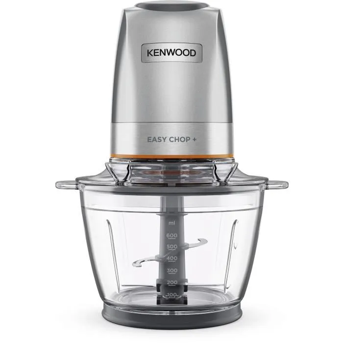 Kenwood CHP62.400S Easy Chop+ Mini-hachoir 500 W - 4 lames inox Quad Blade, 2 vitesses, capacité 0.6 L, accessoire mayonnaise