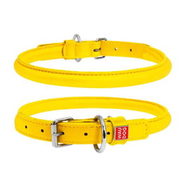 Collar Pet Collier Glamour Cuir Jaune 13mm x 56-61cm