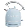 Sweiss Bouilloire Vintage KTL6 - 1.8 L - 2200 W - Socle 360° - Capacité 1,8 litre - En acier inoxydable - Bleu - Design de cuisine