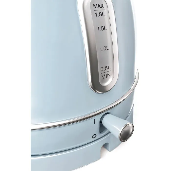 Sweiss Bouilloire Vintage KTL6 - 1.8 L - 2200 W - Socle 360° - Capacité 1,8 litre - En acier inoxydable - Bleu - Design de cuisine