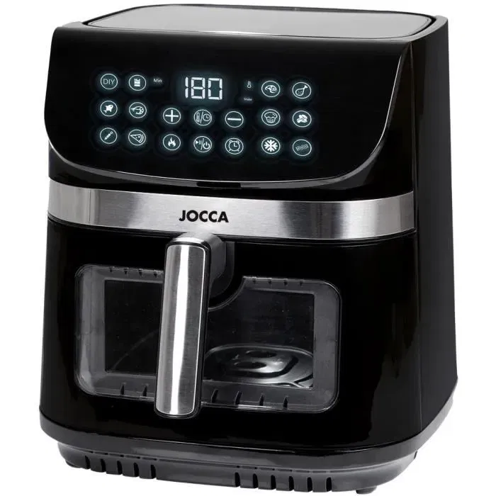 Jocca Friteuse à air 9 L, 10 programmes prédéfinis, écran tactile LED, panier antiadhésif, 30,5 x 38,5 x 35 cm, Modèle 2352
