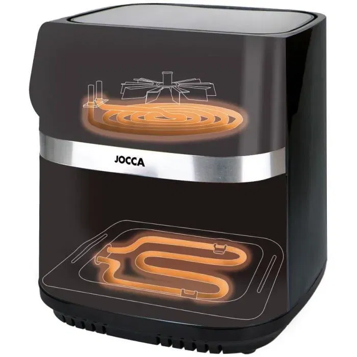 Jocca Friteuse à air 9 L, 10 programmes prédéfinis, écran tactile LED, panier antiadhésif, 30,5 x 38,5 x 35 cm, Modèle 2352