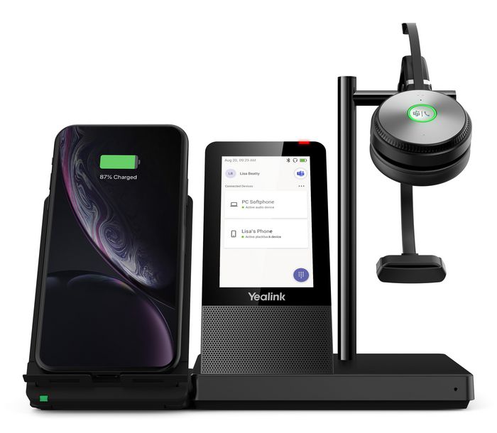 Yealink WH66 Mono - Station de travail UC tout-en-un avec écran tactile, Bluetooth, USB 3.0, charge sans fil et compatibilité Microsoft Teams et Skype for Business