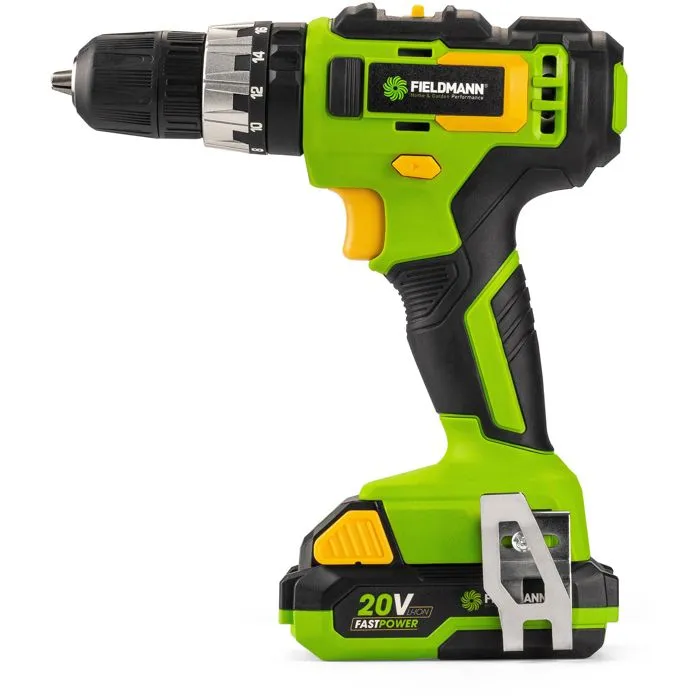 Fieldmann Perceuse à percussion sans fil 20V - Batterie 2Ah 35 Nm - Kit avec chargeur rapide et mallette