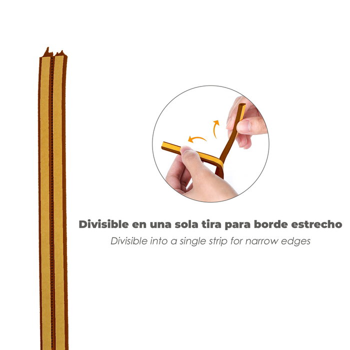 WOLFPACK LINEA PROFESIONAL Joint Élastique en E 6 m x 9 mm Marron