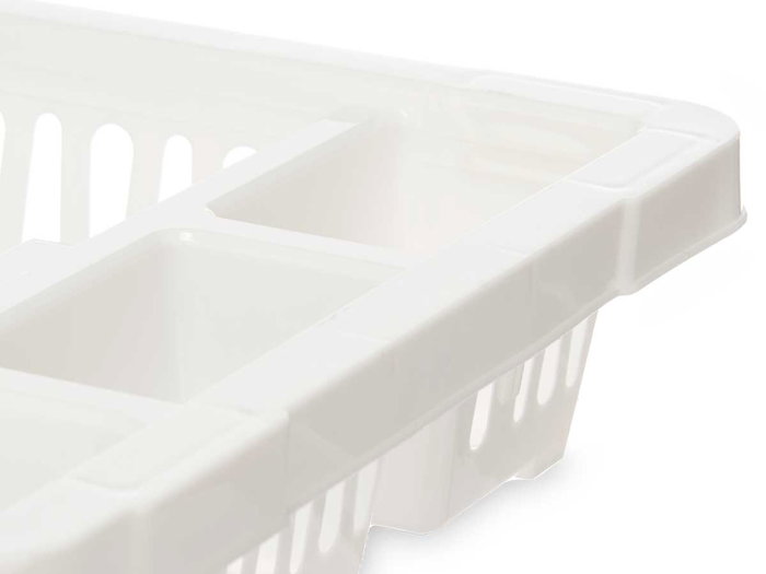 Kinvara Égouttoir à vaisselle en plastique blanc petit 42x7x29 cm (Set de 24)
