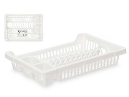 Kinvara Égouttoir à vaisselle en plastique blanc petit 42x7x29 cm (Set de 24)