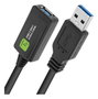 Techly Câble d'Extension Active USB 3.2 SuperSpeed+ 5 mètres Noir - Prolongateur de Signal 5 Gbps pour Clavier, Souris, Disque, Imprimante, Xbox