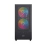 Einarex Boîtier PC Gaming P100 ATX Semi-Tour Noir, 3 Ventilateurs RGB, Panneau Latéral Verre Trempé