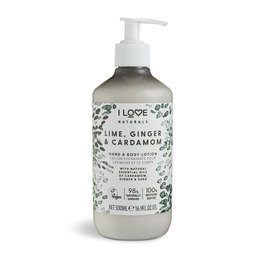 I Love Lotion hydratante Naturals Citron vert, gingembre & cardamome 500 ml