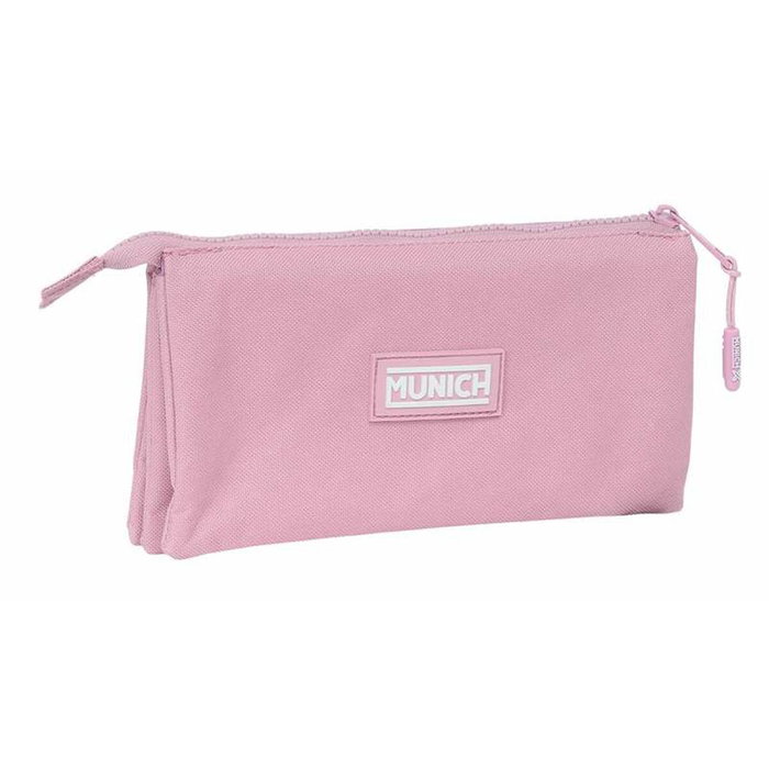 Munich Trousse Fourre-Tout Triple Basic Rose 22 x 12 x 3 cm