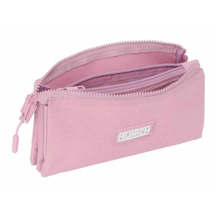 Munich Trousse Fourre-Tout Triple Basic Rose 22 x 12 x 3 cm