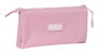 Safta Triple Munich Basicos Rosa - Porte-tout triple, jeu d'organisation pour enfants, 22 x 12 x 3 cm