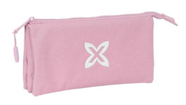 Safta Triple Munich Basicos Rosa - Porte-tout triple, jeu d'organisation pour enfants, 22 x 12 x 3 cm