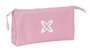 Safta Triple Munich Basicos Rosa - Porte-tout triple, jeu d'organisation pour enfants, 22 x 12 x 3 cm