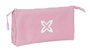 Safta Triple Munich Basicos Rosa - Porte-tout triple, jeu d'organisation pour enfants, 22 x 12 x 3 cm