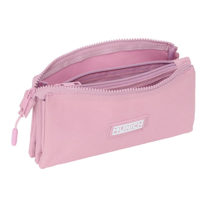 Trousse Fourre-Tout Triple Munich Basic Rose 22 x 12 x 3 cm Trousse Fourre-Tout Triple Munich Basic Rose 22 x 12 x 3 cm