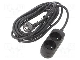 JONEX Rallonge réseau 2 prises 5m noir