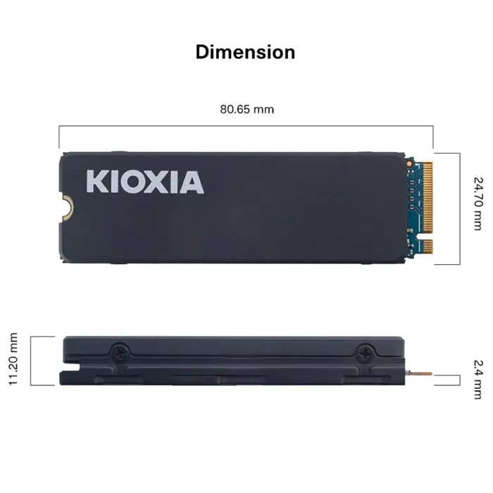 Kioxia EXCERIA Heatsink NVMe SSD M.2 4TB Haute Performance