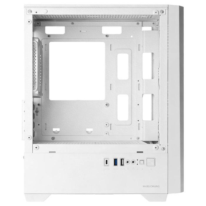 Mars Gaming Caisse MicroATX MC-VECTOR avec 4 Ventilateurs ARGB, Panneau Mesh, Fenêtre en Verre Trempé, USB-C