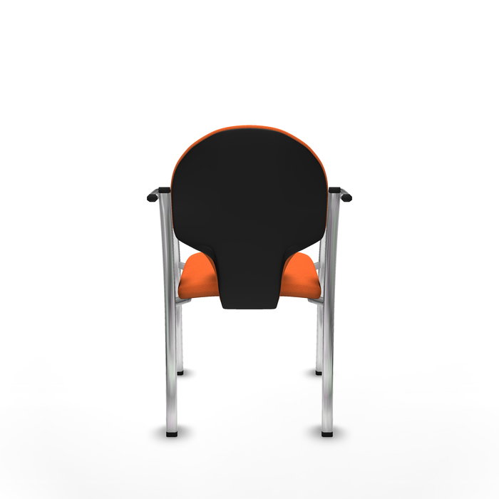 Silla Hellín tapizada con Tela color Naranja. Brazos fijos Silla Hellín tapizada con Tela color Naranja. Brazos fijos