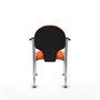 Silla Hellín tapizada con Tela color Naranja. Brazos fijos