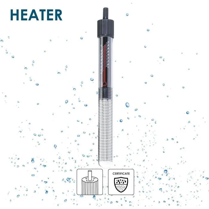 Ciano CF80 - Aquarium 60 litres avec filtre, éclairage LED, chauffage, éponge FOAM 30PPI, capot et couvercle - Noir