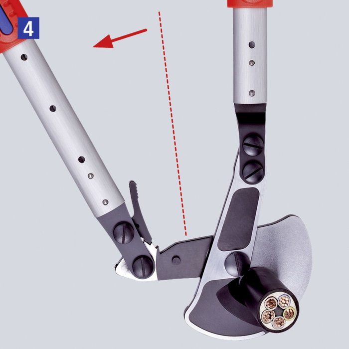 Knipex Coupe-câble à principe de cliquet avec jambes télescopiques 95 32 038