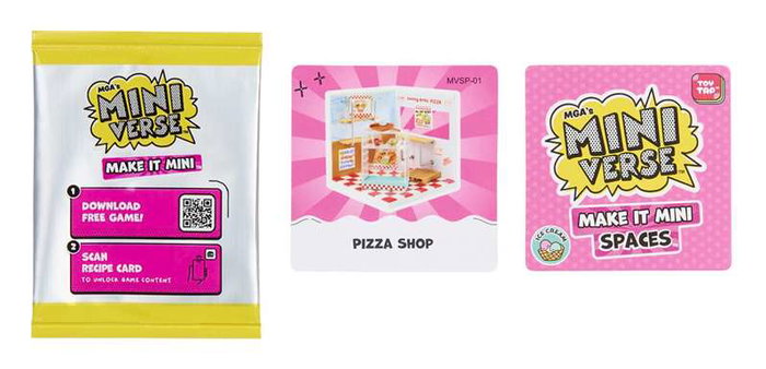 MGA Mini Pizzeria Miniverse Spaces Starter Pack - Jeu de création et décoration avec infinité de possibilités - Version espagnole