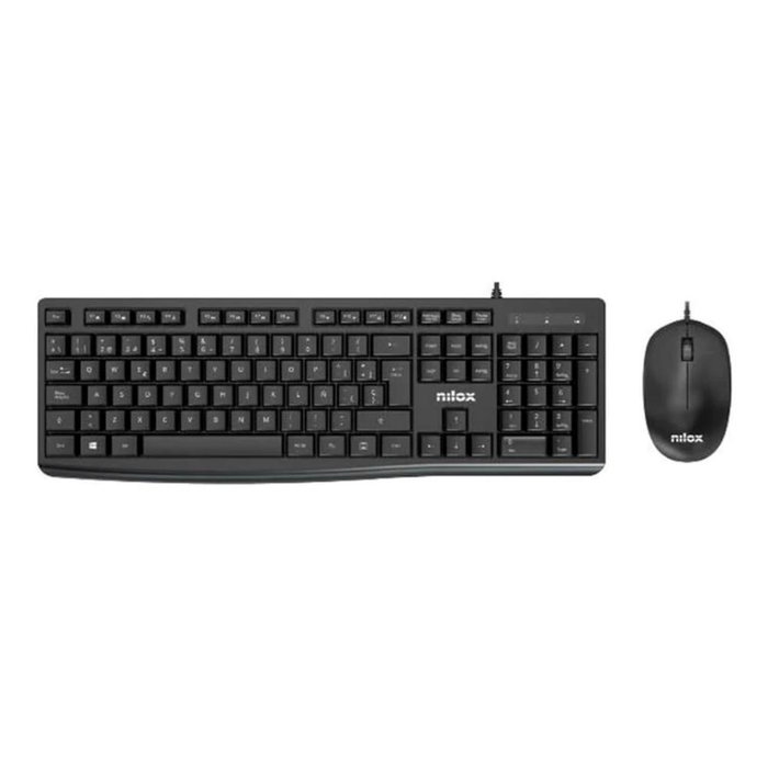 Nilox NXKME0012 Clavier + Souris USB sans Fil Ensemble Noir Disposition Espagnol Nilox NXKME0012 Clavier + Souris USB sans Fil Ensemble Noir Disposition Espagnol