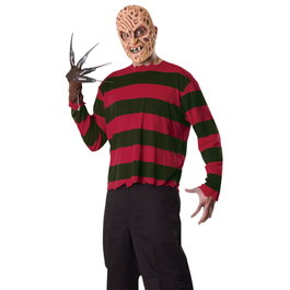 RUBIES - Kit déguisement Freddy Krueger adulte (Nightmare on Elm Street) avec masque, gant à lames et t-shirt Taille M-L