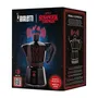 Bialetti - Moka Express Stranger Things 6 tasses - Cafetière italienne 270 ml, design noir/rouge avec bouton musical USB-C