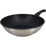 Menastyl Wok 28 cm en acier inoxydable, compatible tous feux dont induction - Réf. 6020252
