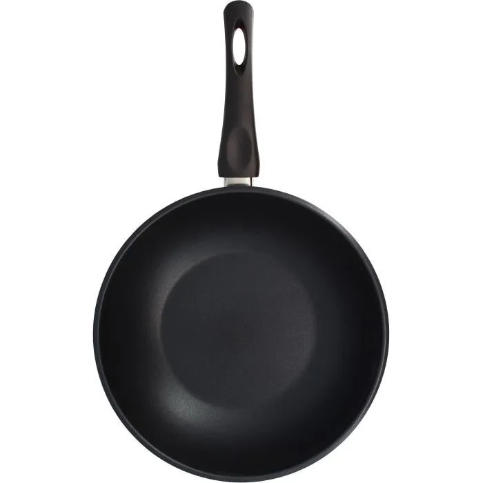 Menastyl Wok 28 cm en acier inoxydable, compatible tous feux dont induction - Réf. 6020252