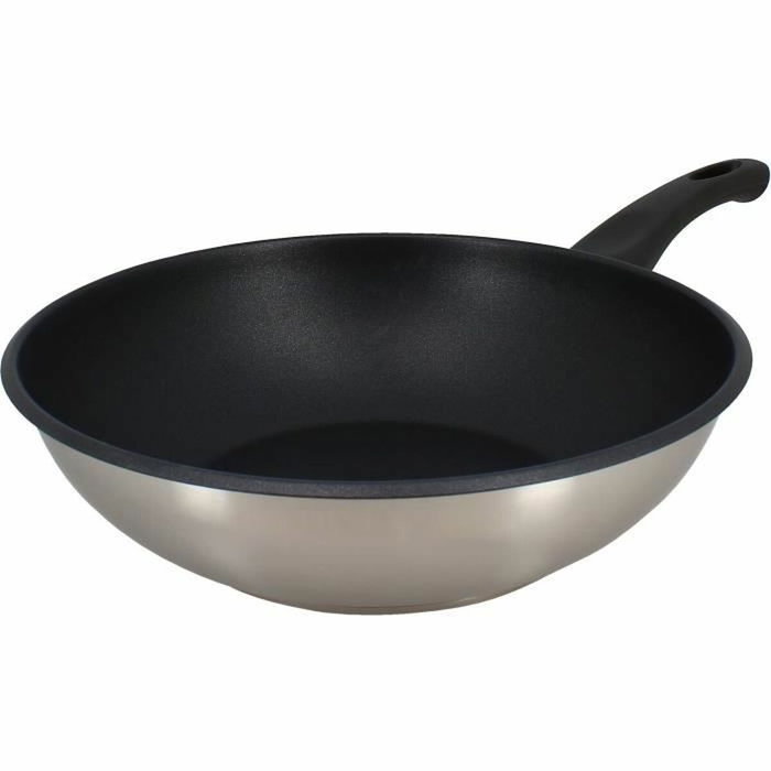 Menastyl Wok en acier inoxydable 28 cm Menastyl Wok en acier inoxydable 28 cm