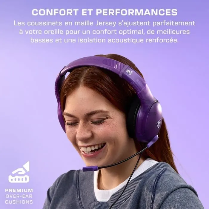 Turtle Beach Airlite Fit Casque Gaming filaire avec micro pour Nintendo Switch - Écouteurs circum-auraux 40mm, léger, confortable - Violet Fantôme