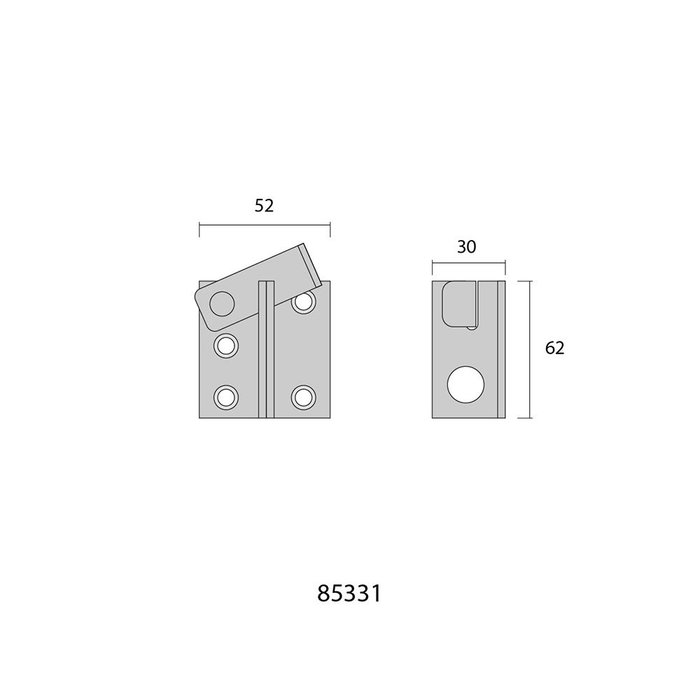 Loquet de porte EDM 85331 50 x 60 mm Droite