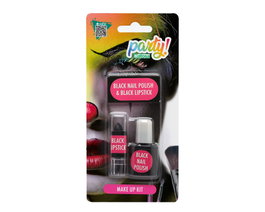 Atosa Kit de Maquillage Halloween Noir avec Rouge à Lèvres et Vernis à Ongles
