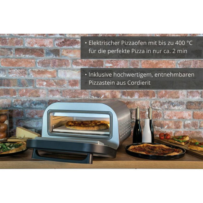 Unold 68816 - Four à Pizza Luigi Argenté, Four pour Cuisson de Pizzas