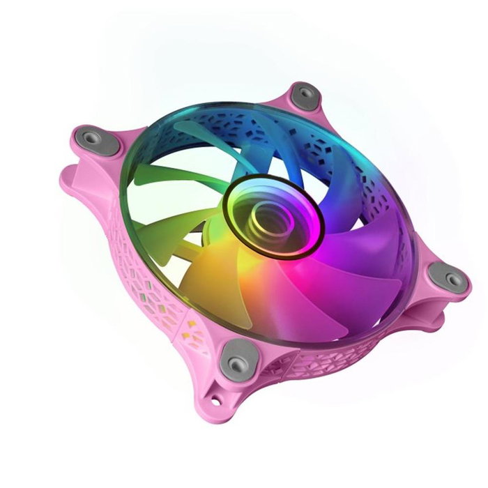 Mars Gaming Ventilateur MF-3D 120 mm ARGB Rose - Silencieux, Effet Miroir Infini, 1200 RPM, 12 dB
