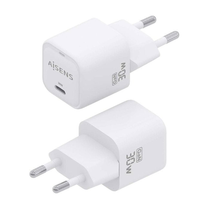 Chargeur mural Aisens ASCH-30W1P018-W Blanc Multicouleur 30 W Chargeur mural Aisens ASCH-30W1P018-W Blanc Multicouleur 30 W