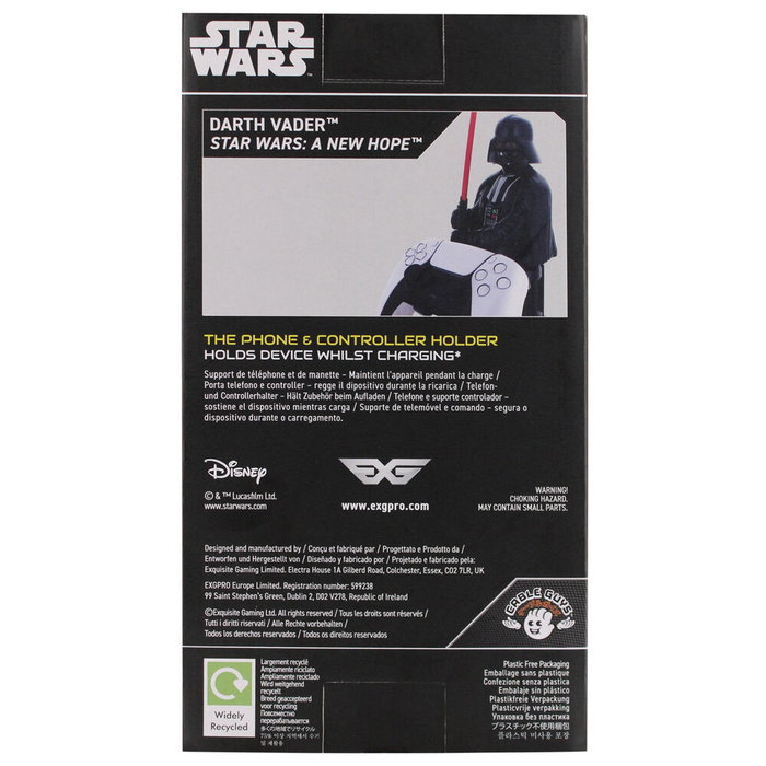 EXQUISITE GAMING Support de chargeur de téléphone Star Wars Dark Vador Un Nouvel Espoir Figure de 20 cm pour contrôleurs et smartphones