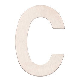 Hantums Lettre de porte C en acier inoxydable avec adhésif